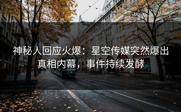 神秘人回应火爆：星空传媒突然爆出真相内幕，事件持续发酵