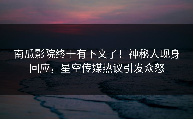 南瓜影院终于有下文了！神秘人现身回应，星空传媒热议引发众怒