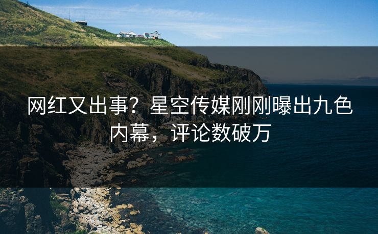 网红又出事？星空传媒刚刚曝出九色内幕，评论数破万